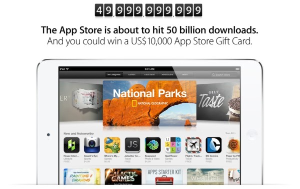 apple hits 50 billion downloads on itunes store app store